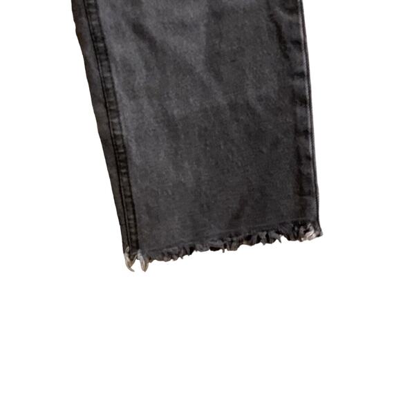 Zara Jeans Women Size 4 Black High Rise Waist Wide Leg Raw Hem Denim Pants - Picture 12 of 13